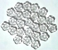 25 15mm Transparent Crystal Flower Beads